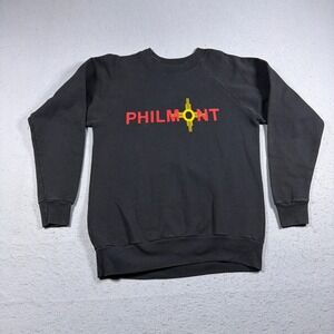 Vintage Philmont Sweatshirt Men Medium Black Crewneck Graphic‎ USA Made